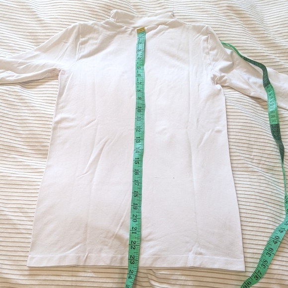 White bamboo/cotton mockneck top - Picture 3 of 6